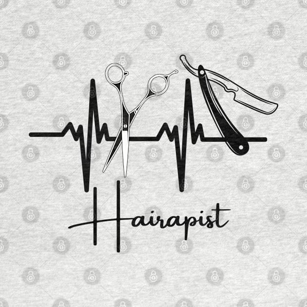 Hairapist Heartbeat Funny Hairstylist, Hairdresser Lover by JustBeSatisfied